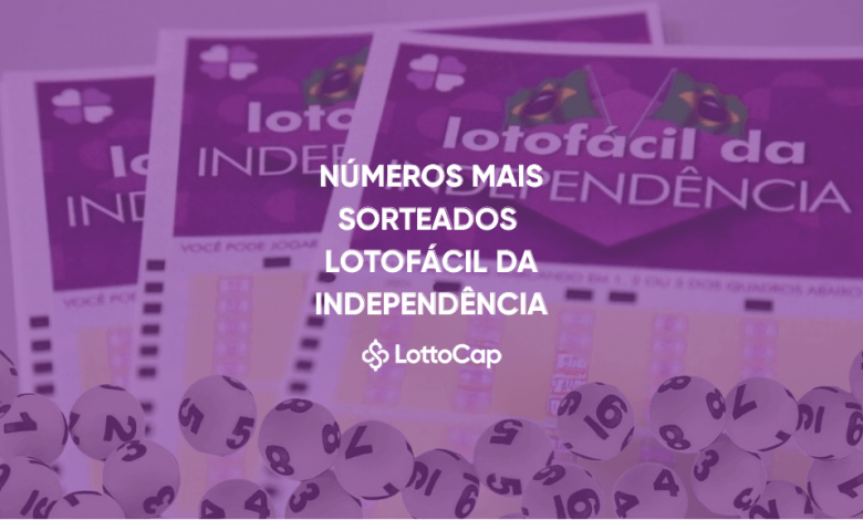 Imagem de capa com cartelas da Lotofácil especial e o título: Números mais sorteados na Lotofácil da Independência.