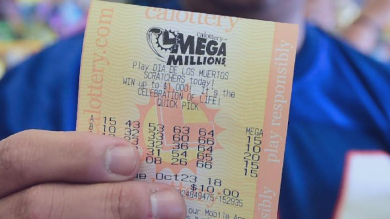 Loterias internacionais: Bilhete da loteria mega millions