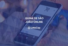 Imagem de capa com um celular fazendo a compra online e o título 'Quina São João Online'